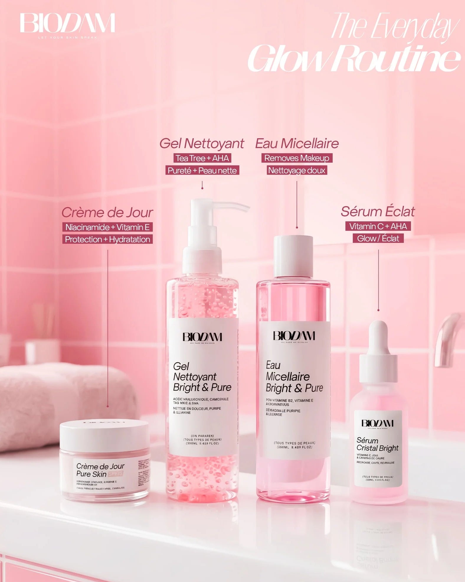 PACK EVERYDAY GLOW — 4 Produits Pour Une Routine Complète Éclat, Protection & Hydratation En 4 Minutes Par Jour